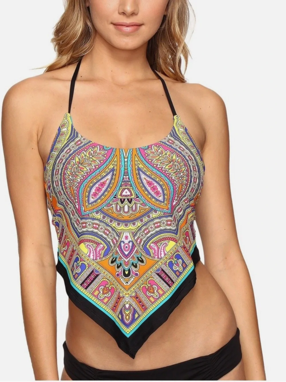 Trina Turk Nepal Scarf Tankini Top Size 12
